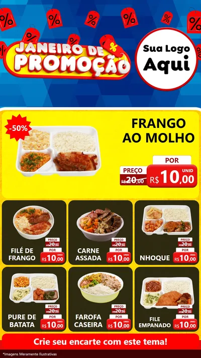 Modelo de Rede Social para Stories com o tema Janeiro de Promoção para Restaurante