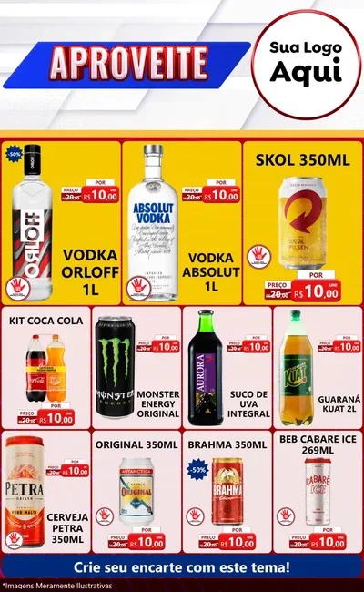 Modelo de Encarte para Encarte Grande com o tema Aproveite para Distribuidora de bebidas