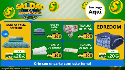Modelo de TV para TV Horizontal com o tema Saldão da Indepêndencia para Cama, Mesa e Banho