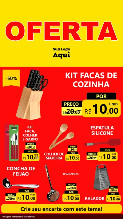 Modelo de Rede Social para Stories com o tema OFERTA - Vermelho Cartaz para Utilidades Domésticas