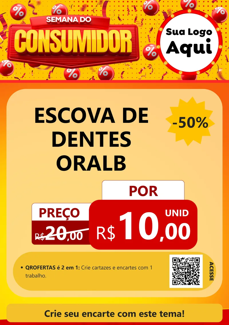 Modelo de Cartaz para Cartaz A4 Vertical com o tema Semana do Consumidor para Higiene Pessoal