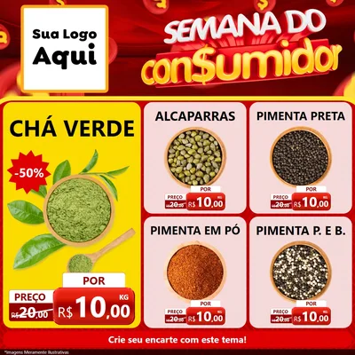 Modelo de Rede Social para Feed Facebook com o tema Semana do Consumidor para Produtos Naturais