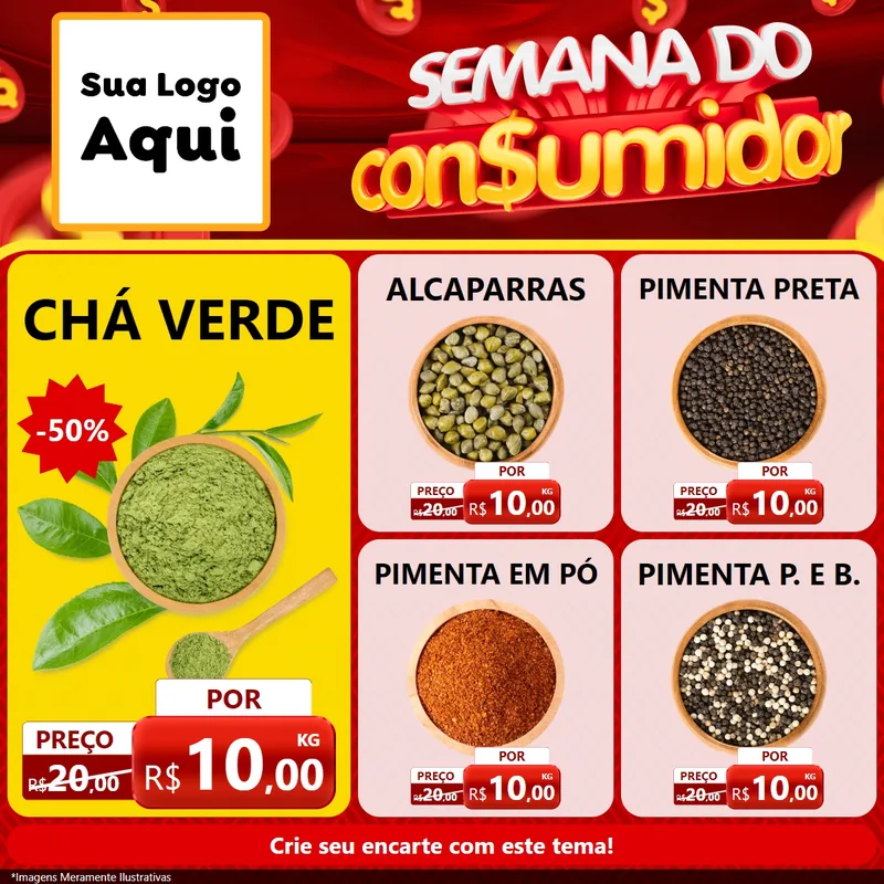 Modelo de Rede Social para Feed Facebook com o tema Semana do Consumidor para Produtos Naturais