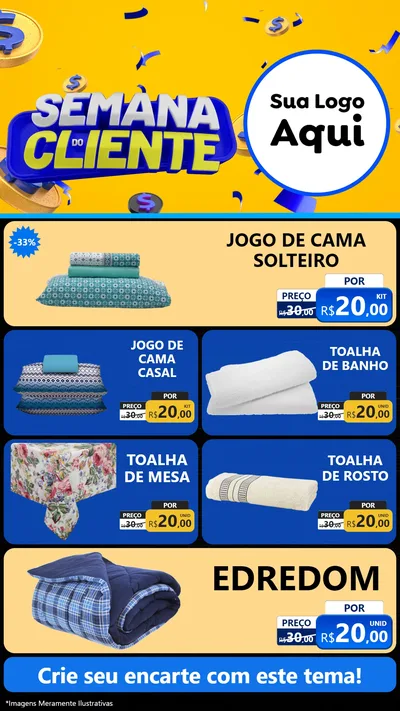 Modelo de TV para TV Vertical com o tema Semana do Cliente para Cama, Mesa e Banho