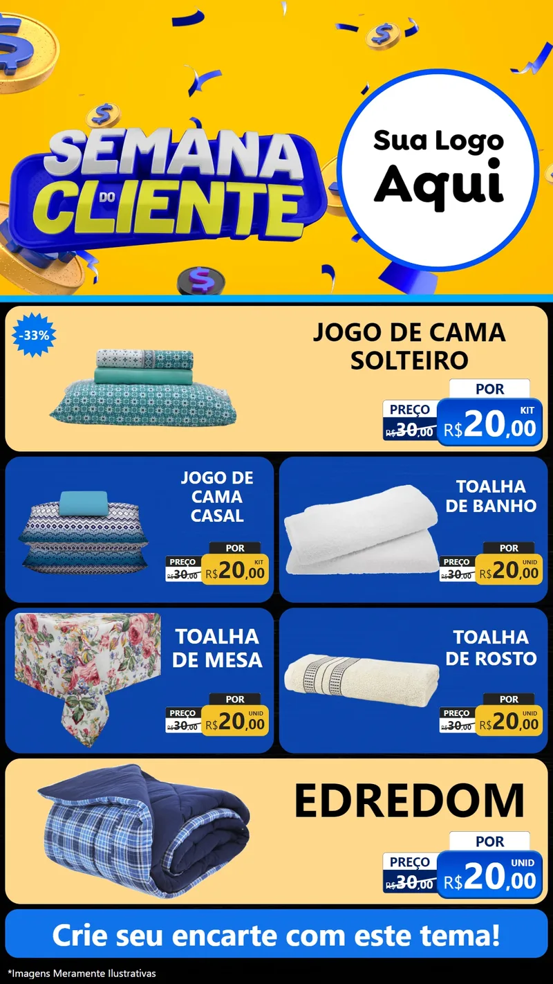 Modelo de TV para TV Vertical com o tema Semana do Cliente para Cama, Mesa e Banho