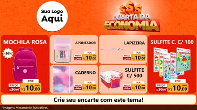 Modelo de TV para TV Horizontal com o tema Quarta da Economia para Papelaria