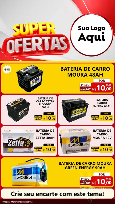 Modelo de TV para TV Vertical com o tema Super Ofertas para Baterias Elétricas