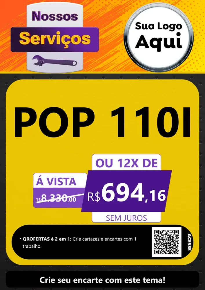 Modelo de Cartaz para Cartaz A4 Vertical com o tema Nossos Serviços para Concessionaria de Motos