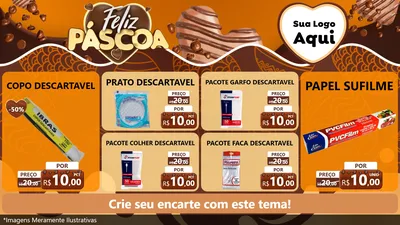 Modelo de TV para TV Horizontal com o tema Feliz Páscoa para Embalagens