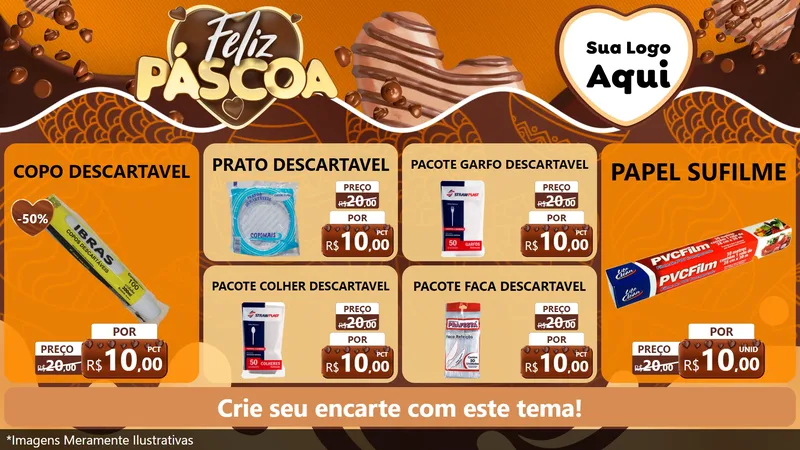 Modelo de TV para TV Horizontal com o tema Feliz Páscoa para Embalagens