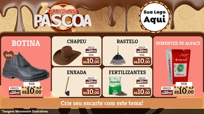 Modelo de TV para TV Horizontal com o tema Ofertas de Páscoa para Agropecuária