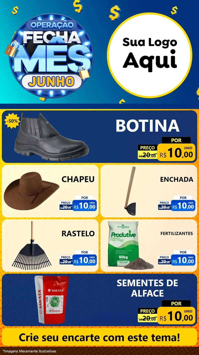 Modelo de TV para TV Vertical com o tema Operação Fecha Mês, Junho para Agropecuária