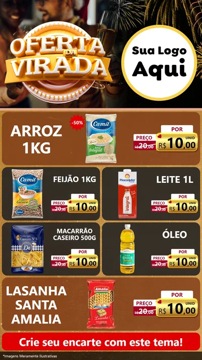 Modelo de TV para TV Vertical com o tema Oferta da Virada para Supermercado
