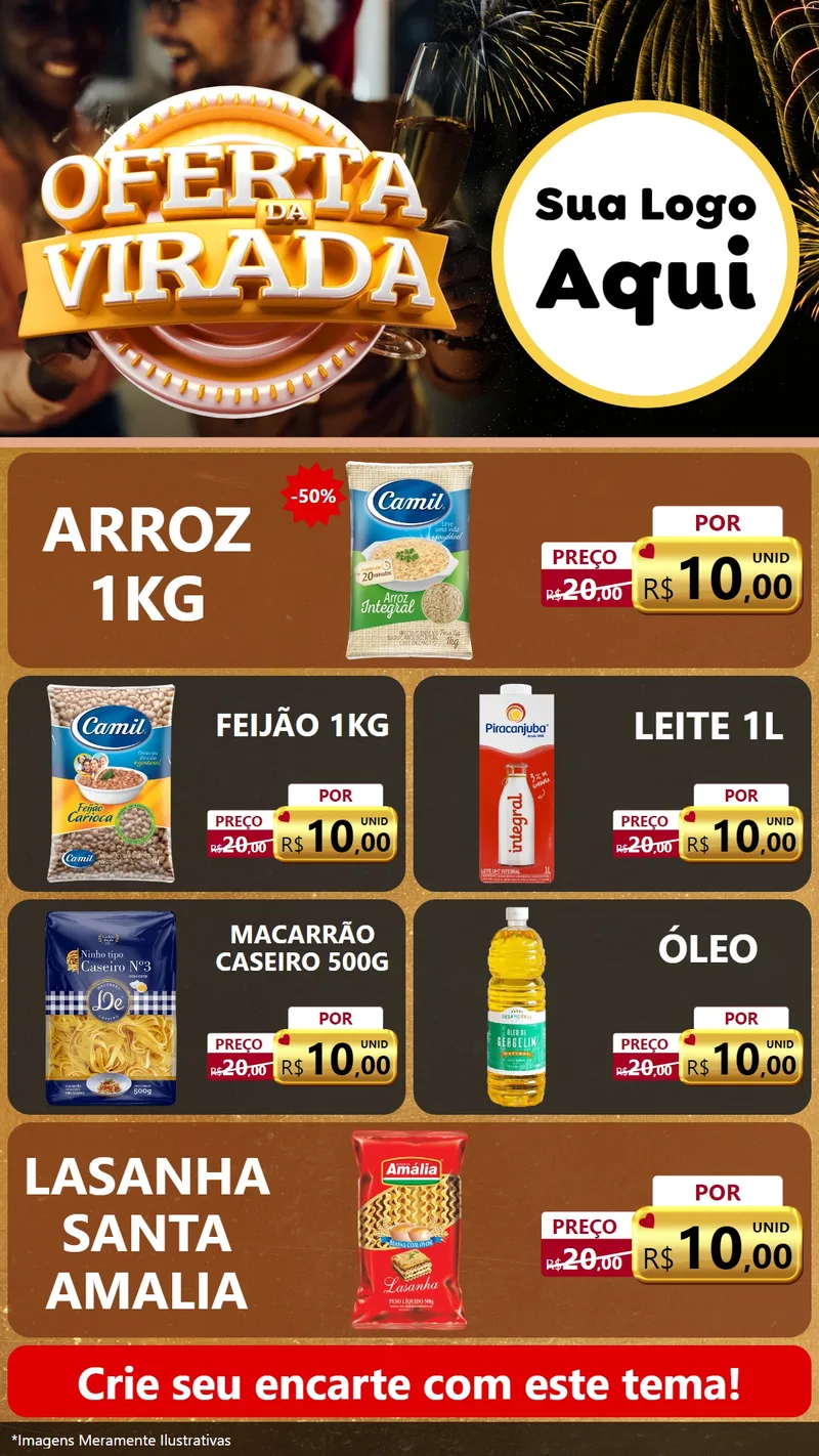 Modelo de TV para TV Vertical com o tema Oferta da Virada para Supermercado