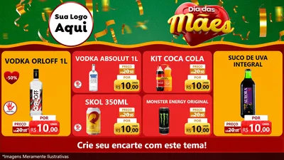 Modelo de TV para TV Horizontal com o tema Dia das Mães para Distribuidora de bebidas