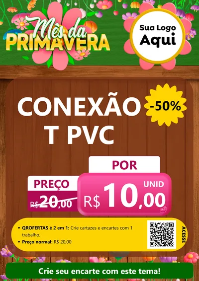 Modelo de Cartaz para Cartaz A4 Vertical com o tema Mês da Primavera para Tubos e conexões