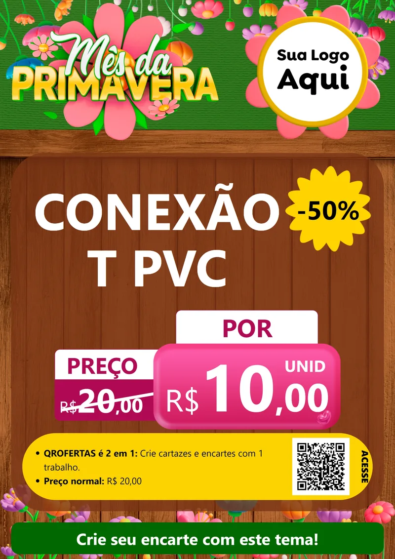 Modelo de Cartaz para Cartaz A4 Vertical com o tema Mês da Primavera para Tubos e conexões