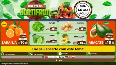 Modelo de TV para TV Horizontal com o tema Quarta do Hortifruti para Hortifrúti