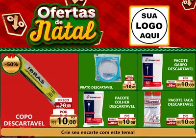 Modelo de Encarte para Encarte A4 Horizontal com o tema Ofertas de Natal para Embalagens