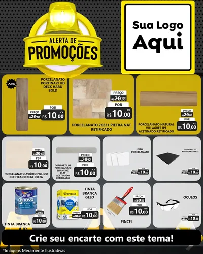 Modelo de Rede Social para Feed Instagram com o tema Alerta de Promoções para Pisos e revestimentos