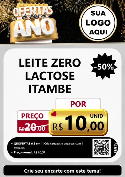 Modelo de Cartaz para Cartaz A4 Vertical com o tema Ofertas de Fim de Ano para Frios e Laticínios