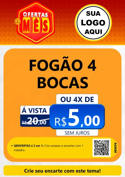 Modelo de Cartaz para Cartaz A4 Vertical com o tema Ofertas do Mês para Móveis e Eletro