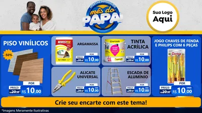 Modelo de TV para TV Horizontal com o tema Ofertas Imperdíveis Mês Do Papai para Material para Construção