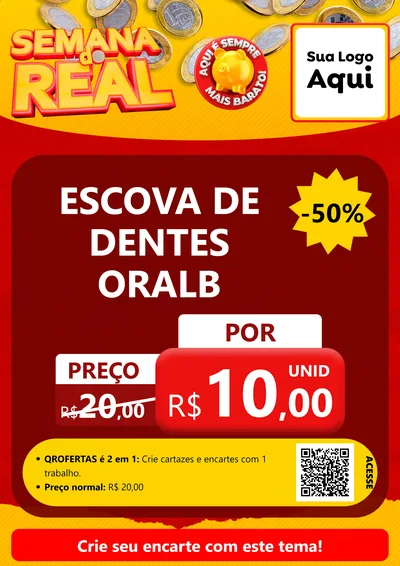 Modelo de Cartaz para Cartaz A4 Vertical com o tema Semana do Real para Higiene Pessoal
