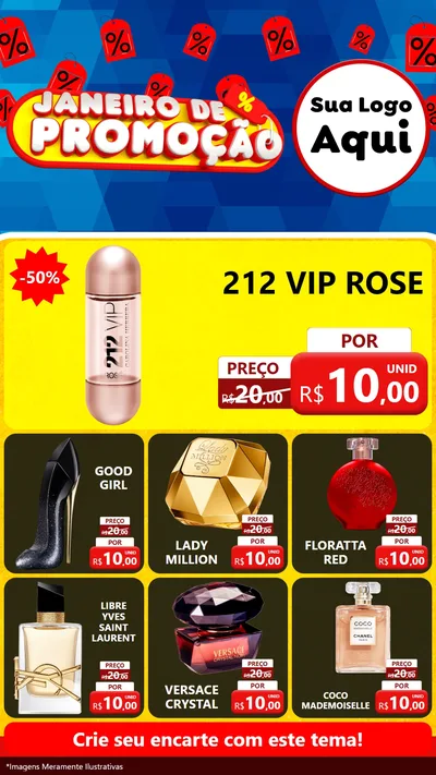 Modelo de Rede Social para Stories com o tema Janeiro de Promoção para Perfumes