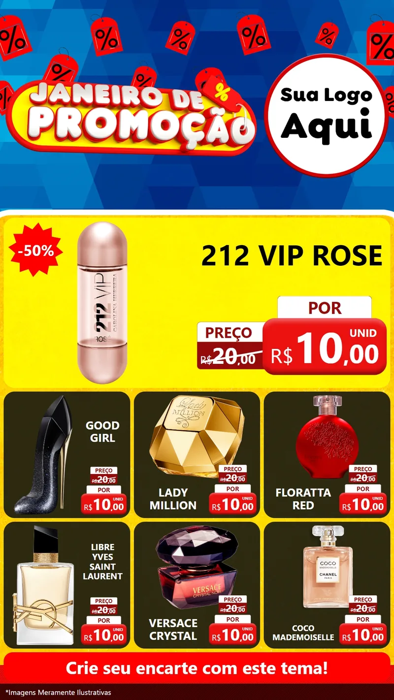 Modelo de Rede Social para Stories com o tema Janeiro de Promoção para Perfumes