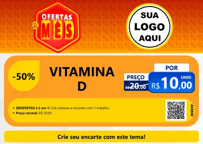 Modelo de Cartaz para Cartaz A4 Horizontal com o tema Ofertas do Mês para Farmácia