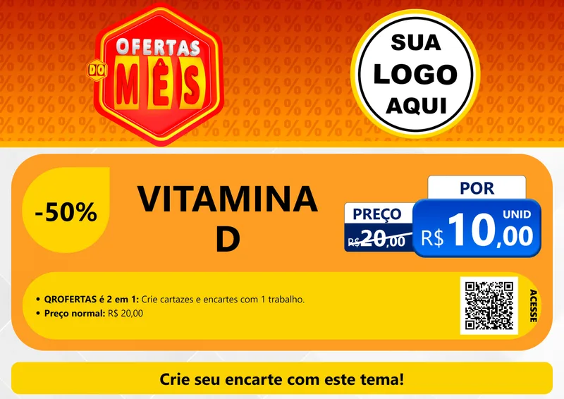 Modelo de Cartaz para Cartaz A4 Horizontal com o tema Ofertas do Mês para Farmácia