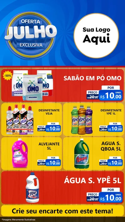 Modelo de TV para TV Vertical com o tema Oferta Exclusiva, Julho para Produtos de Limpeza