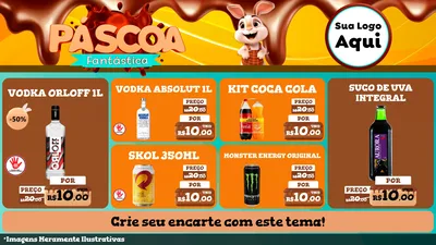 Modelo de TV para TV Horizontal com o tema Páscoa Fantástica para Distribuidora de bebidas
