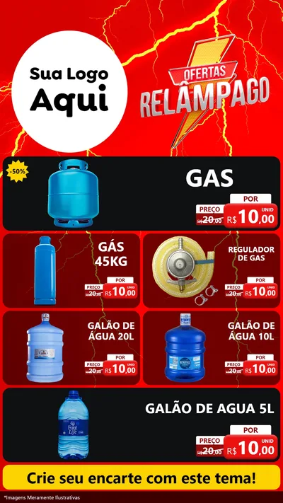 Modelo de TV para TV Vertical com o tema Ofertas Relâmpago para Água e gás
