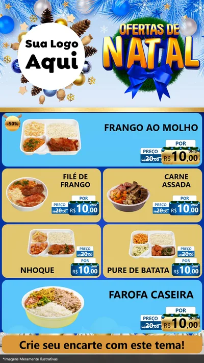 Modelo de TV para TV Vertical com o tema Ofertas de Natal para Restaurante