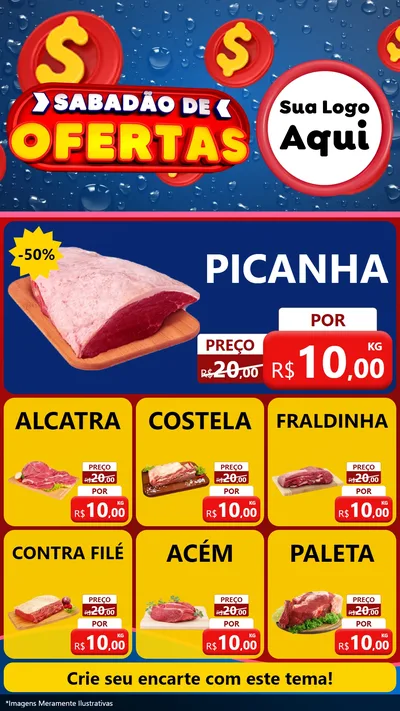 Modelo de Rede Social para Stories com o tema Sabadão de Ofertas para Açougue