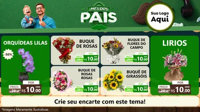 Modelo de TV para TV Horizontal com o tema Mês dos Pais para Floricultura e jardim