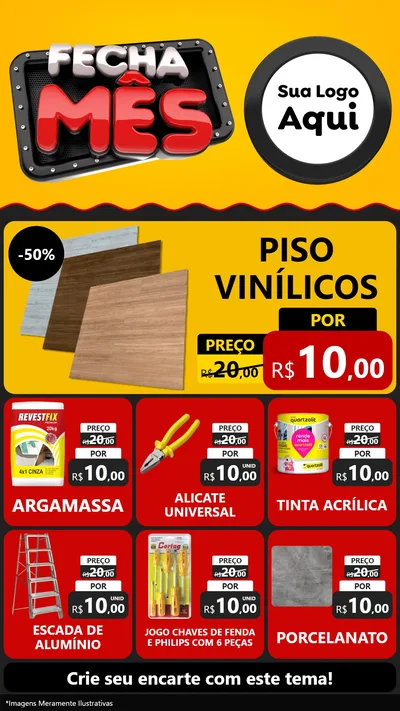 Modelo de Rede Social para Stories com o tema Fecha Mês para Material para Construção