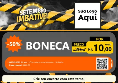 Modelo de Cartaz para Cartaz A4 Horizontal com o tema Setembro Imbatível para Brinquedos