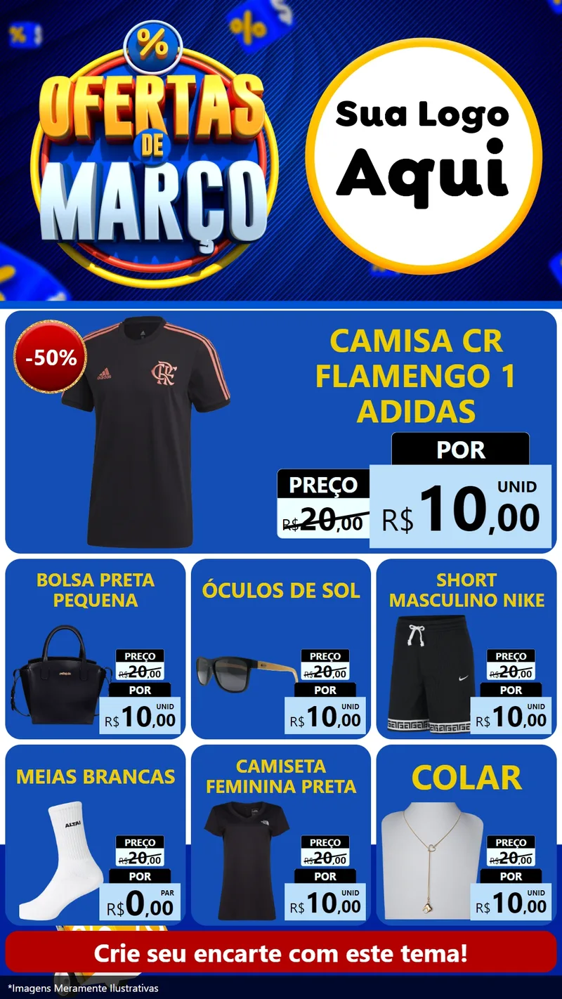 Modelo de Rede Social para Stories com o tema Ofertas de Março para Roupas e acessórios