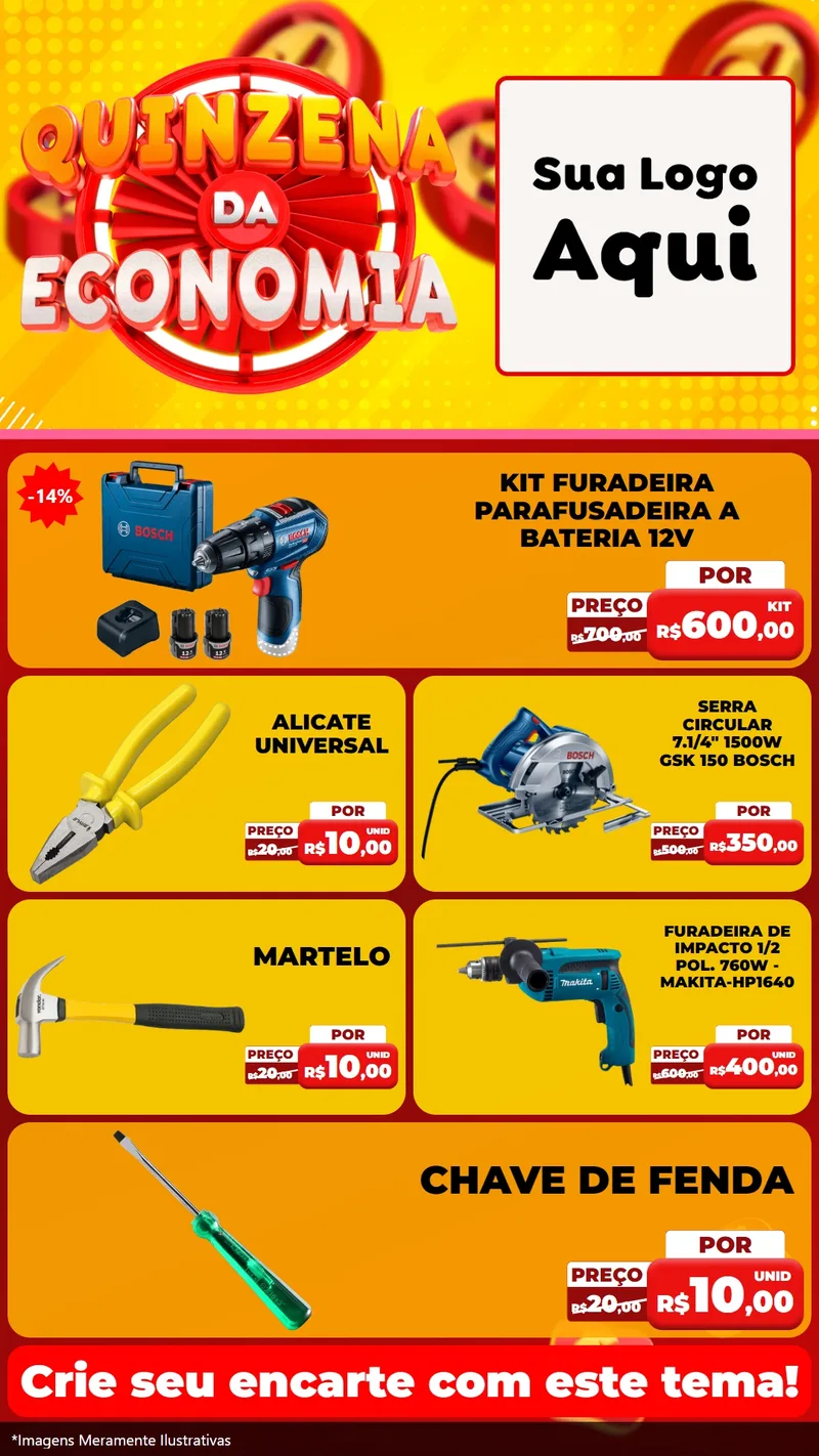 Modelo de TV para TV Vertical com o tema Quinzena Da Economia para Maquinas e Ferramentas