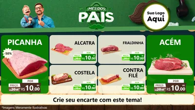 Modelo de TV para TV Horizontal com o tema Mês dos Pais para Açougue