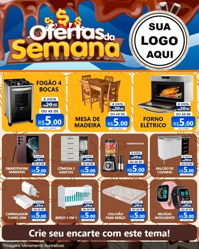 Modelo de Rede Social para Feed Instagram com o tema Ofertas da Semana - Páscoa para Móveis e Eletro