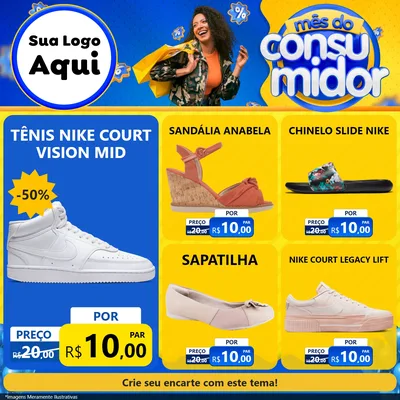 Modelo de Rede Social para Feed Facebook com o tema Mês do Consumidor para Calçados