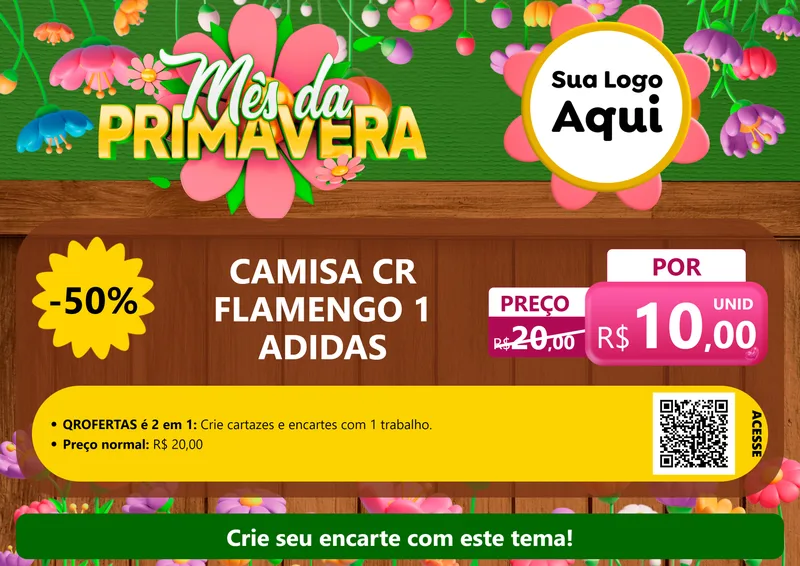 Modelo de Cartaz para Cartaz A4 Horizontal com o tema Mês da Primavera para Roupas e acessórios