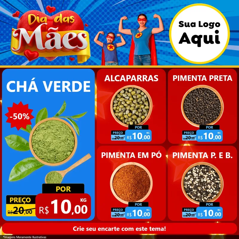Modelo de Rede Social para Feed Facebook com o tema Dia das Mães para Produtos Naturais
