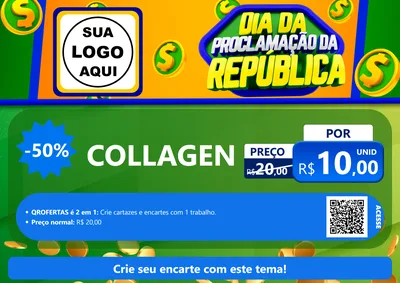 Modelo de Cartaz para Cartaz A4 Horizontal com o tema Dia Da Proclamação da República para Suplementos alimentares