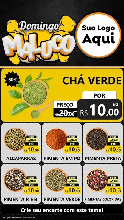 Modelo de Rede Social para Stories com o tema Domingo Maluco para Produtos Naturais