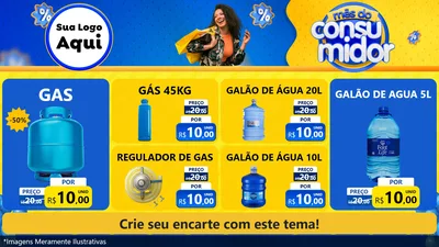 Modelo de TV para TV Horizontal com o tema Mês do Consumidor para Água e gás